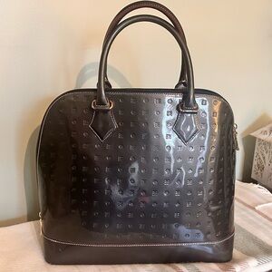 Zip Around Satchel with Embossed Pattern